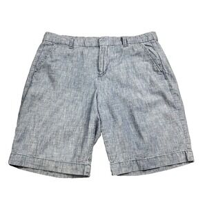 GAP Womens Shorts Size 12 (35x9.5) Blue Chambray Cotton Casual Coastal Beach